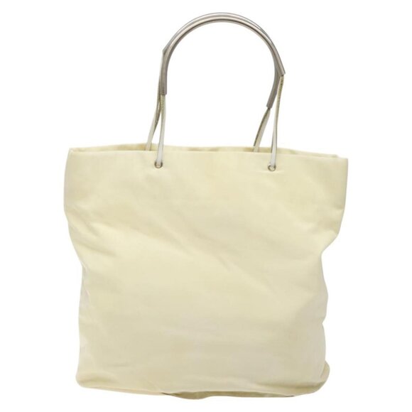 PRADA Hand Bag Nylon Cream Silver Auth EC470 - Picture 2 of 15